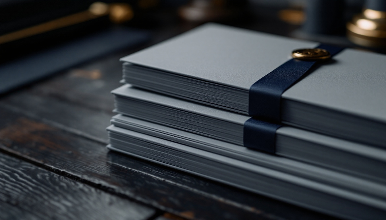 Ribbon-bound legal documents with embossed seal printed for NYC finance firms