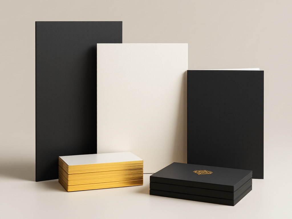 Premium fashion finishes — gold foil, blind emboss, and painted edges