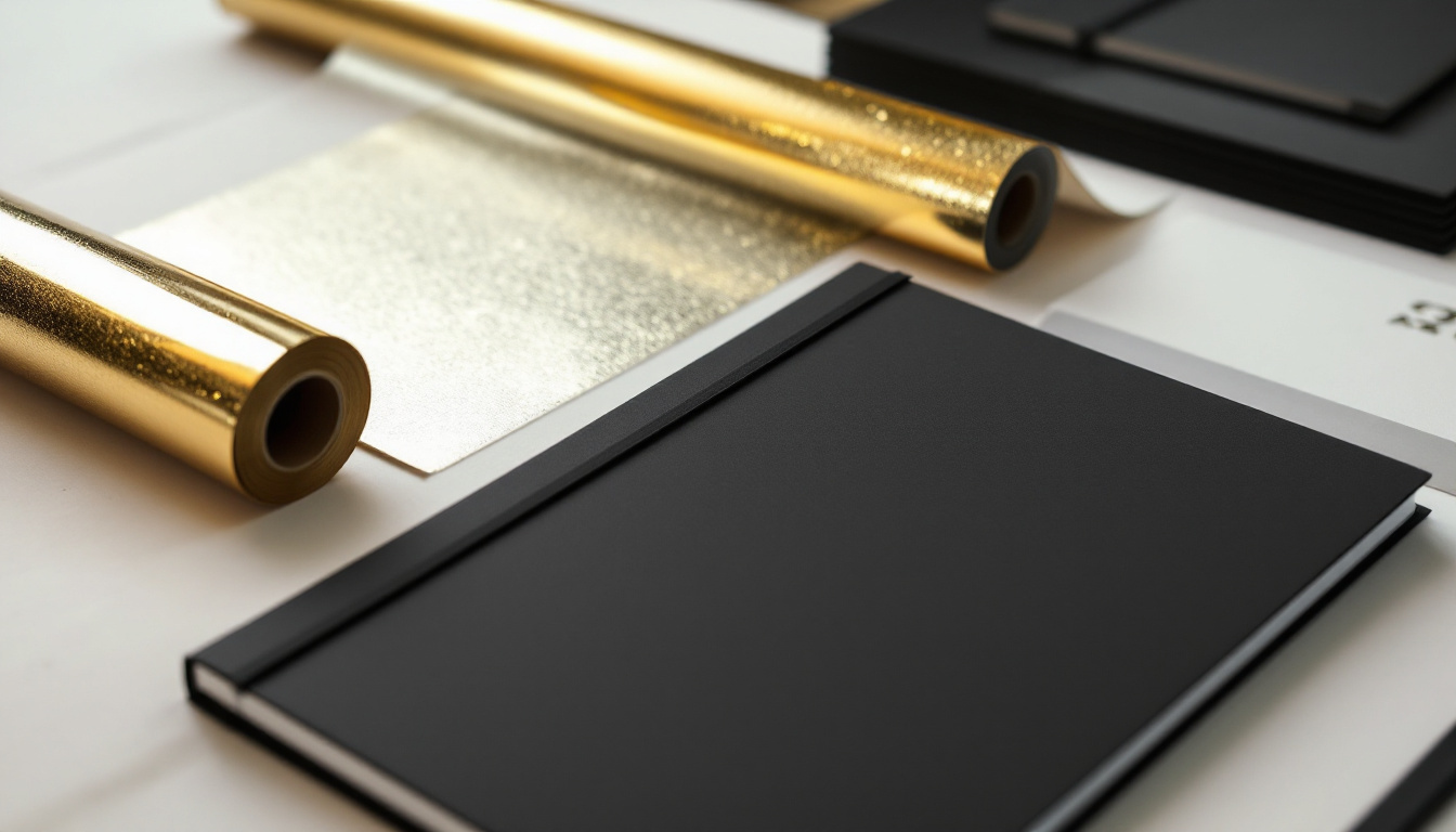 Luxury lookbook production with gold foil and black card stock at VSL Print NYC