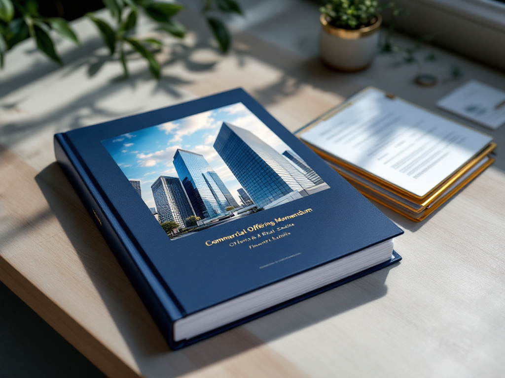 Commercial real estate offering memorandum with tabbed financial exhibits
