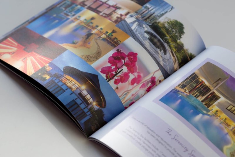 Vibrant offset-printed catalog spread produced in-house by VSL Print NYC