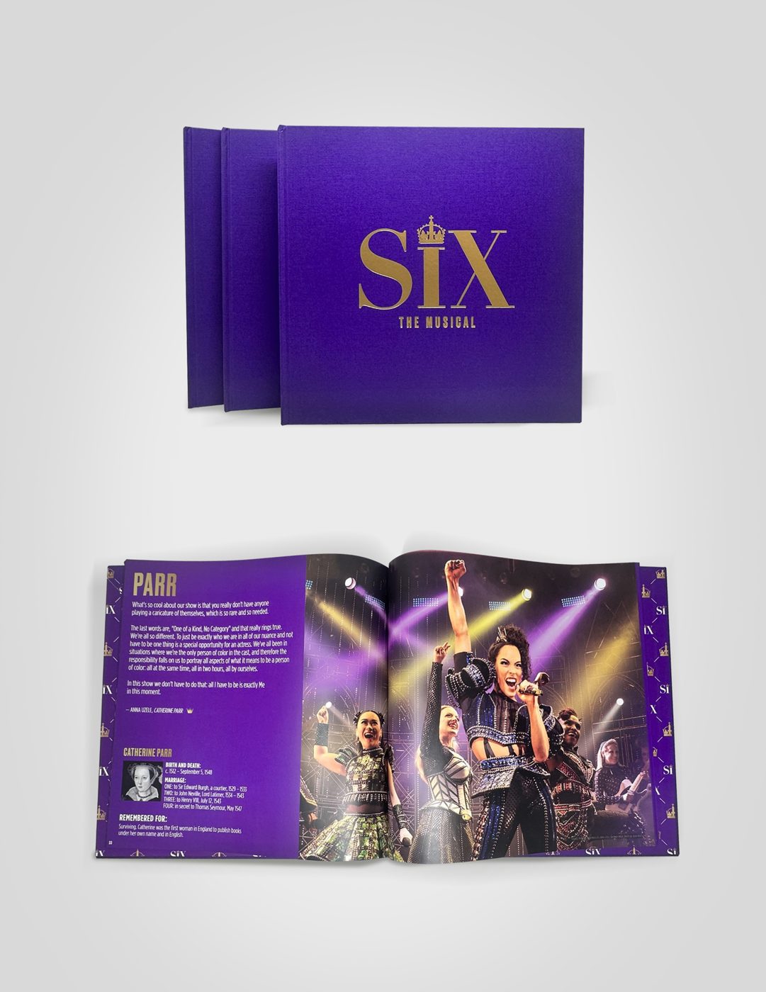 SIX the Musical program with gold foil