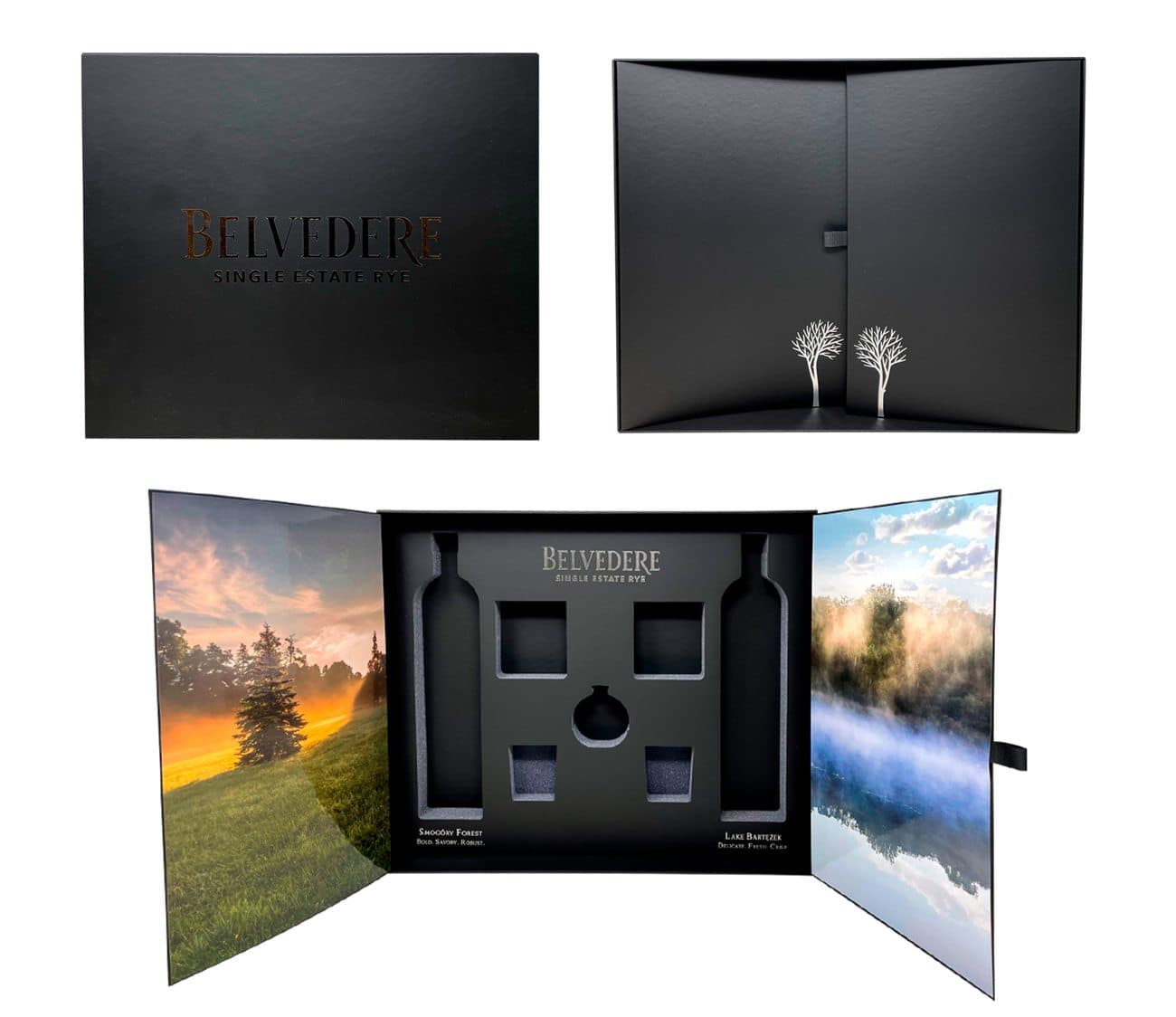 Belvedere Vodka black influencer gift boxes produced by VSL Print